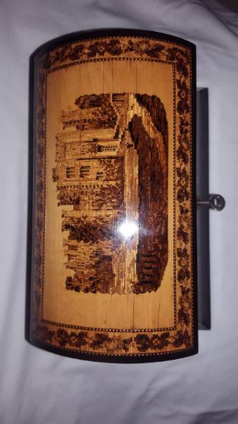 Topographical Tunbridge Ware Stationary Box