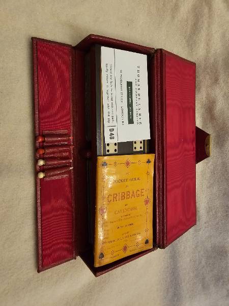 Thomas De La Rue Red Moroccan Cribbage Compendium