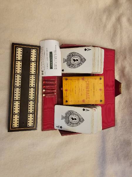 Thomas De La Rue Red Moroccan Cribbage Compendium