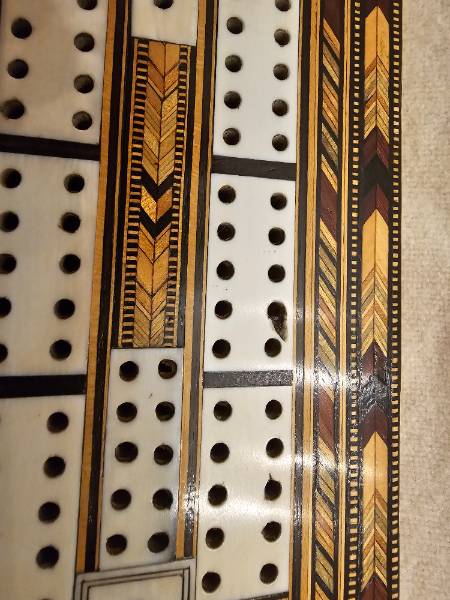 Masonic Georgian Tunbridgeware Cribbage Board Lighter Inlay