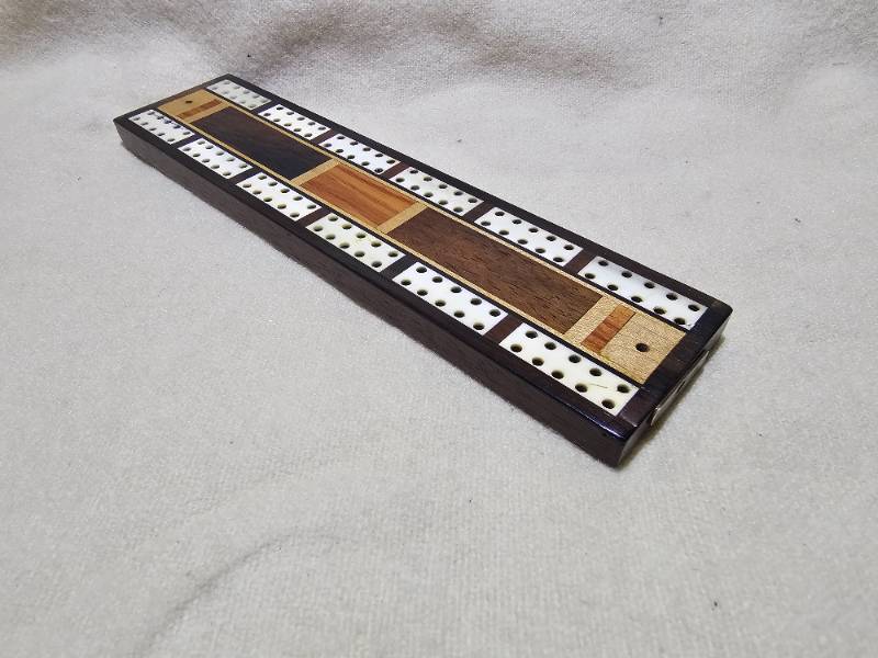 Vintage Small Veneered Cribbage Board