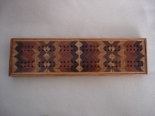 Parquetry Herringboned Heavy Cribbage Board - PHH65