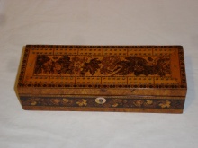 Circa 1845 Tunbridgeware Cribbage Box Retailed By 'Childs & Son'  - CTC380