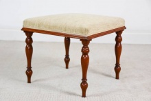 Mahogany Turned Leg Stool - MTL275