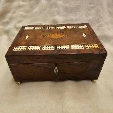 Victorian Rosewood & Pollard Oak Cribbage Compendium